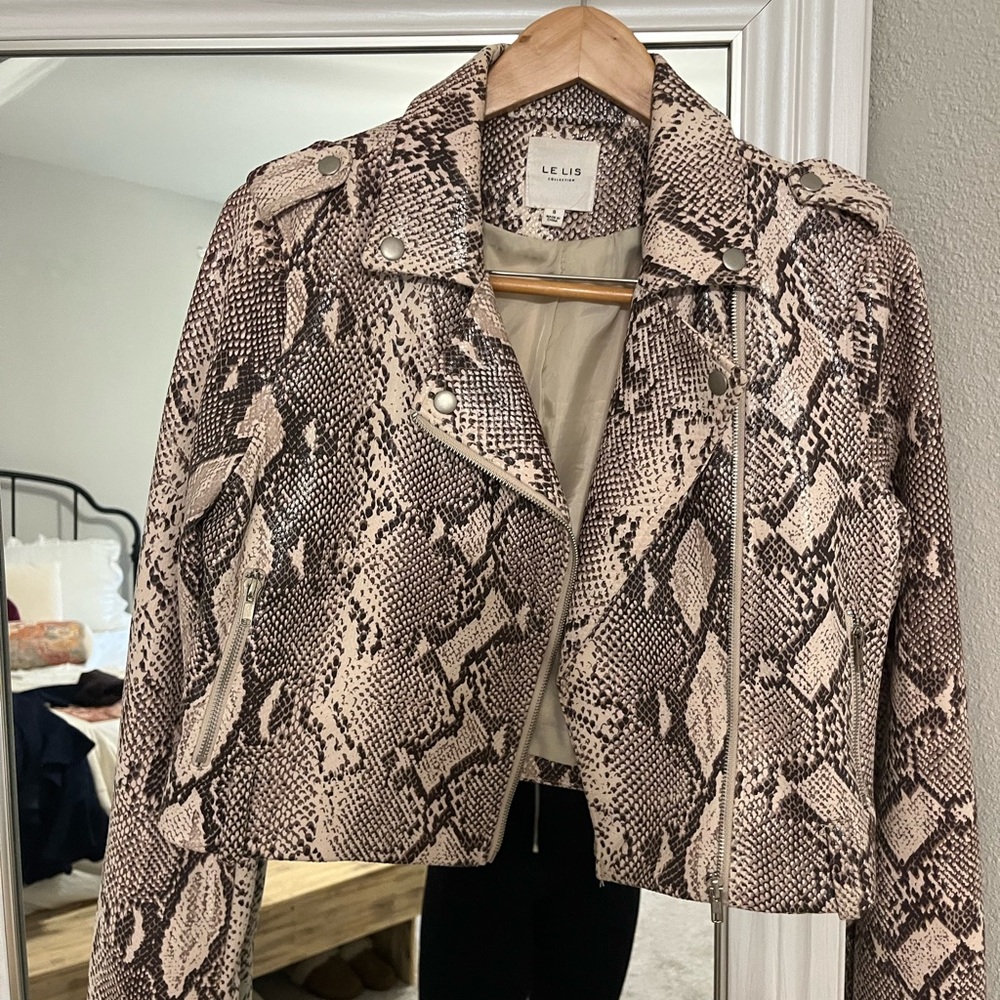 Printed Moto Jacket